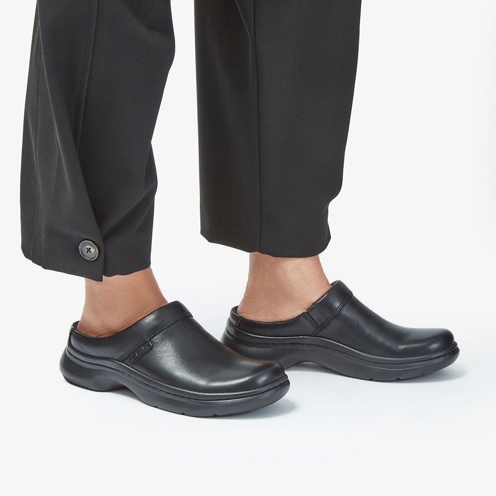 Black Leather Clarks Clarks Pro Clog Women Mules | 7145SNXGO