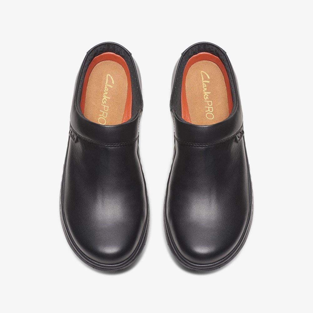 Black Leather Clarks Clarks Pro Clog Women Mules | 7145SNXGO