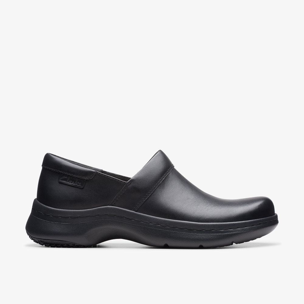 Black Leather Clarks Clarks Pro Gem Women Mules | 7346UZSAI