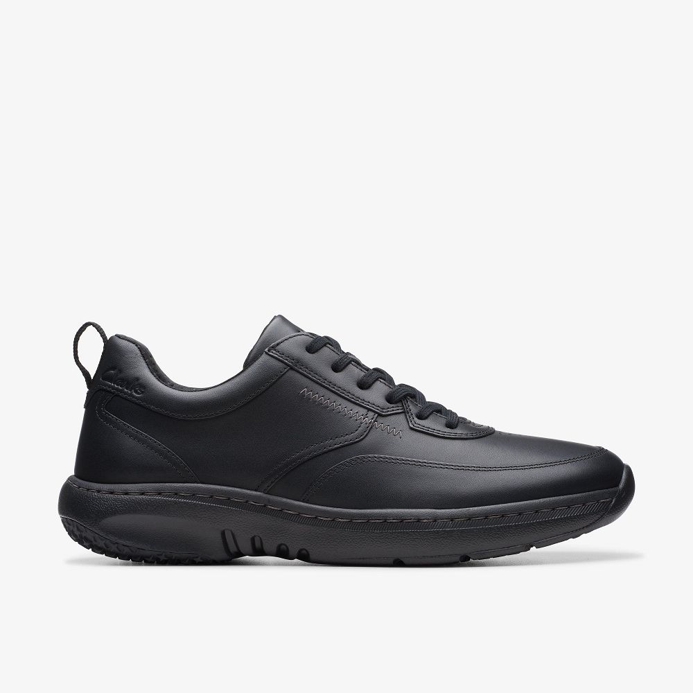 Black Leather Clarks Clarks Pro Lace Men Sneakers | 4537VNPZJ