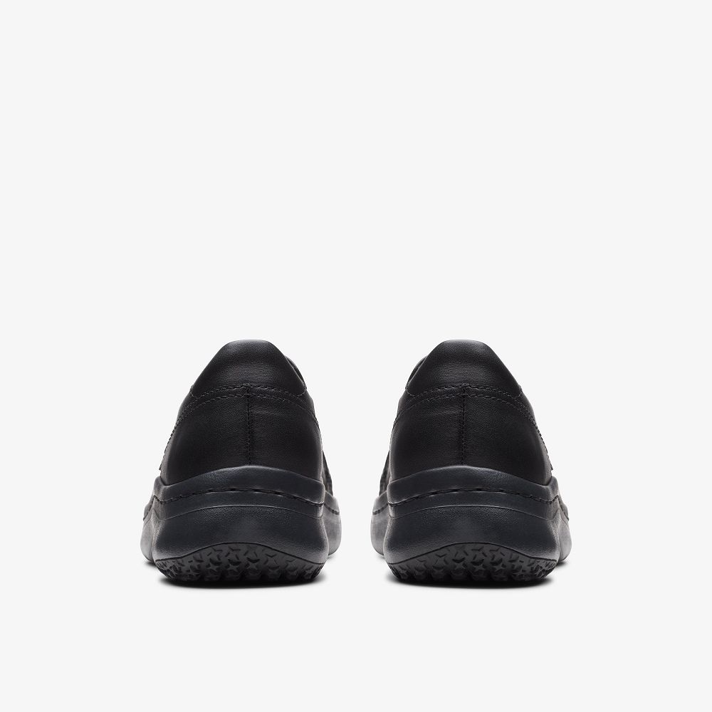 Black Leather Clarks Clarks Pro Sky Women Slip-Ons | 6574ZMKOR