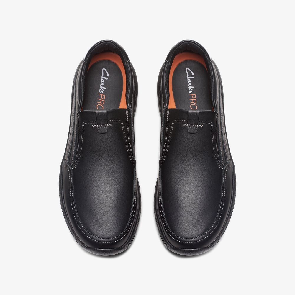 Black Leather Clarks Clarks Pro Step Men Loafers | 6213FUNDO