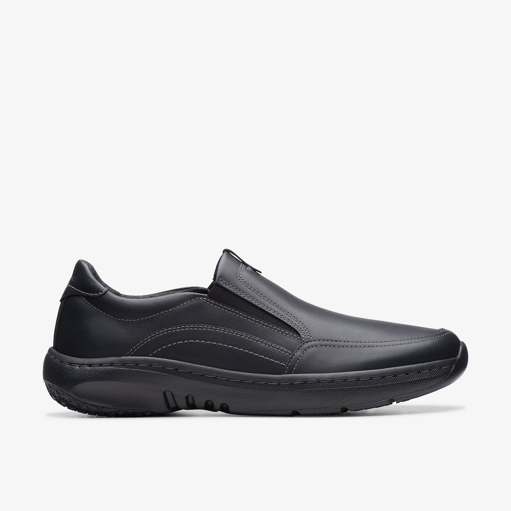 Black Leather Clarks Clarks Pro Step Men Loafers | 6213FUNDO