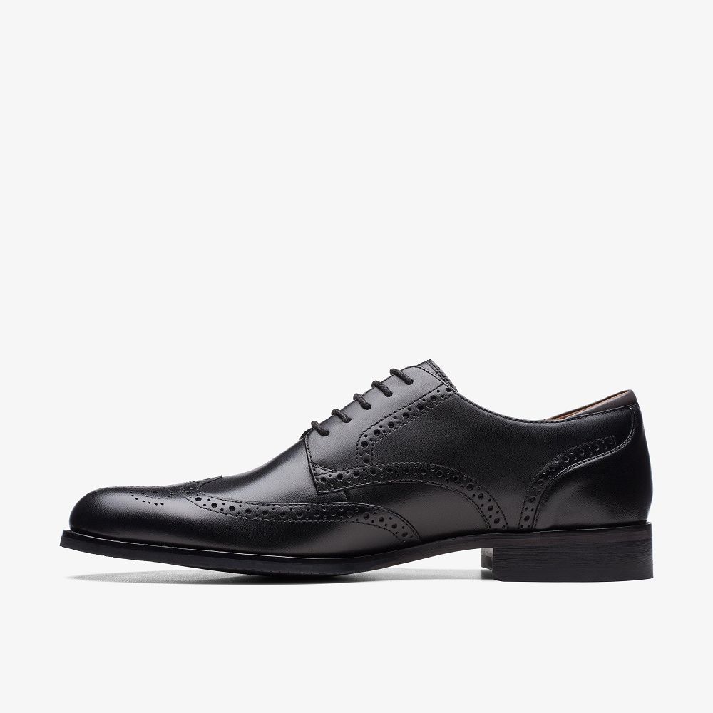 Black Leather Clarks Craft Arlo Limit Men Oxfords | 6471NZVFP