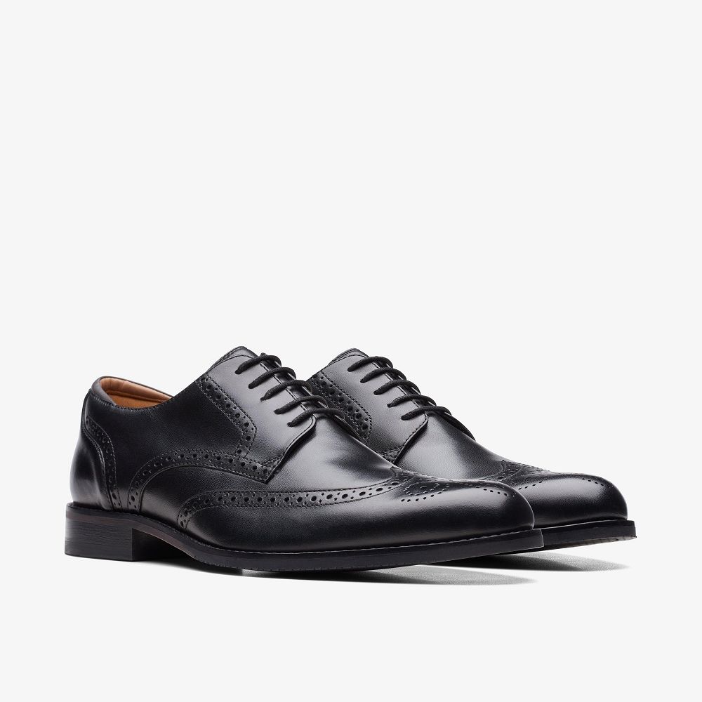 Black Leather Clarks Craft Arlo Limit Men Oxfords | 6471NZVFP