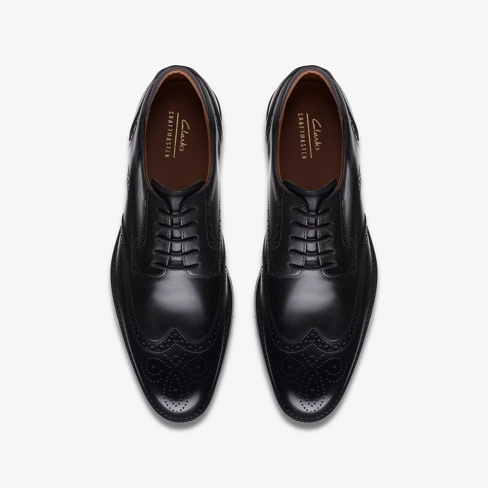 Black Leather Clarks Craft Arlo Limit Men Oxfords | 6471NZVFP