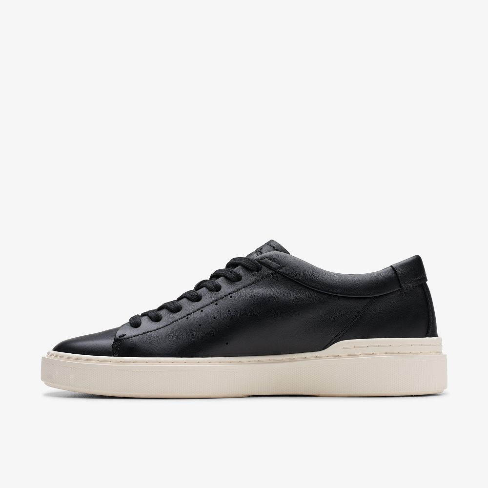 Black Leather Clarks Craft Swift Men Sneakers | 3501WEAOM