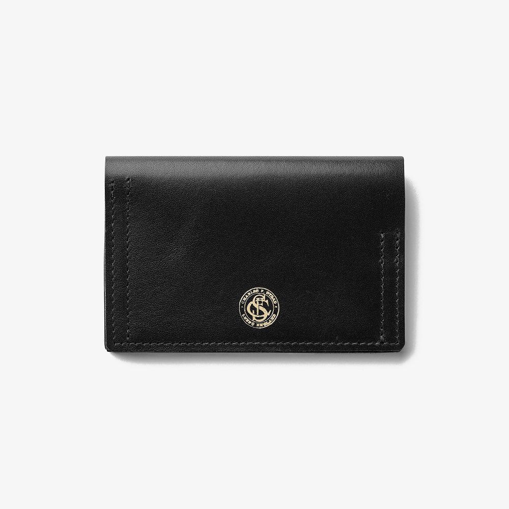 Black Leather Clarks Desert Card Men Wallets | 2357OZGYH