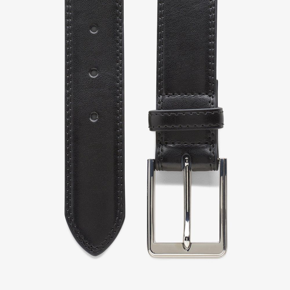 Black Leather Clarks Dress Men Belt | 6847SWNMT