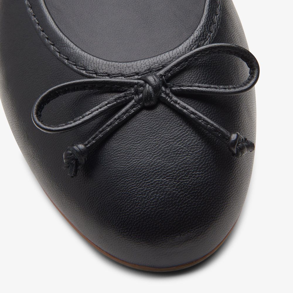 Black Leather Clarks Fawna Lily Women Ballet Flats | 8051QZOHS