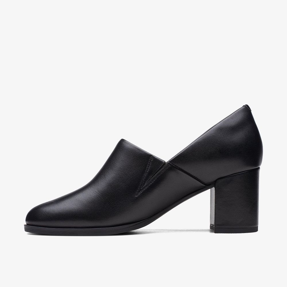 Black Leather Clarks Freva 55 Lily Women Pumps | 7854VYFLE