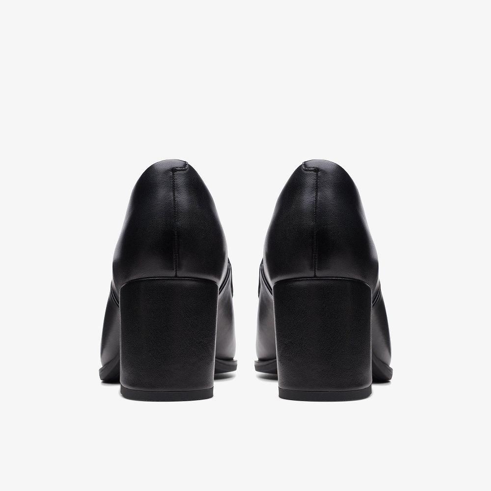 Black Leather Clarks Freva 55 Lily Women Pumps | 7854VYFLE