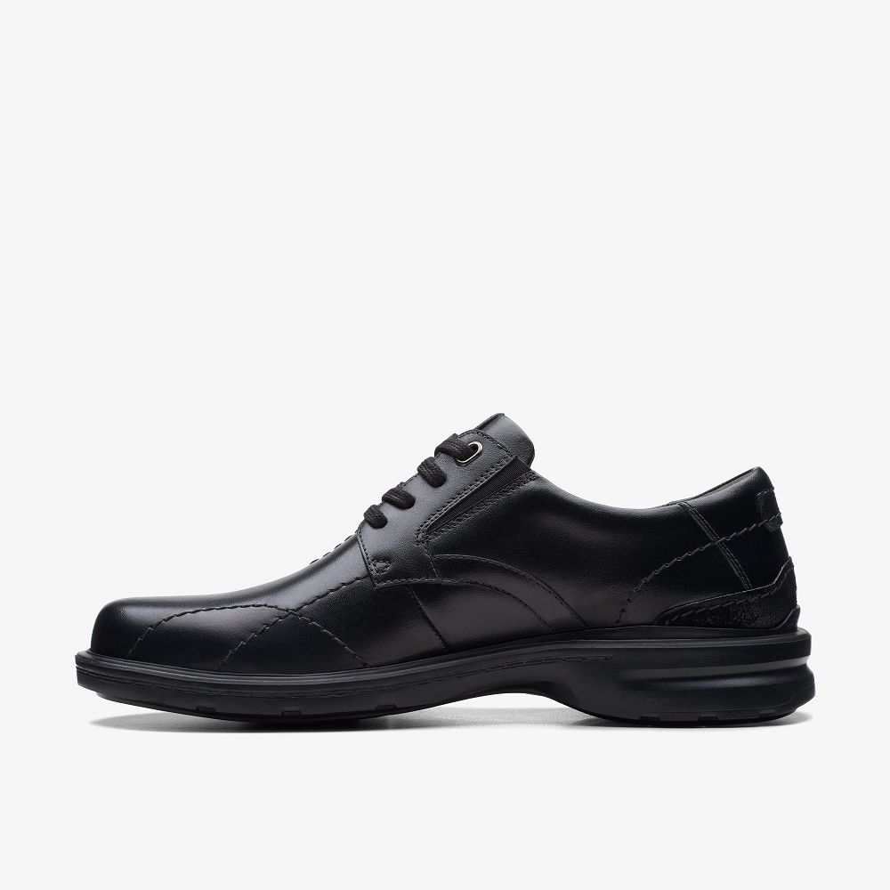 Black Leather Clarks Gessler Lace Men Derby Shoes | 2971JSTFU