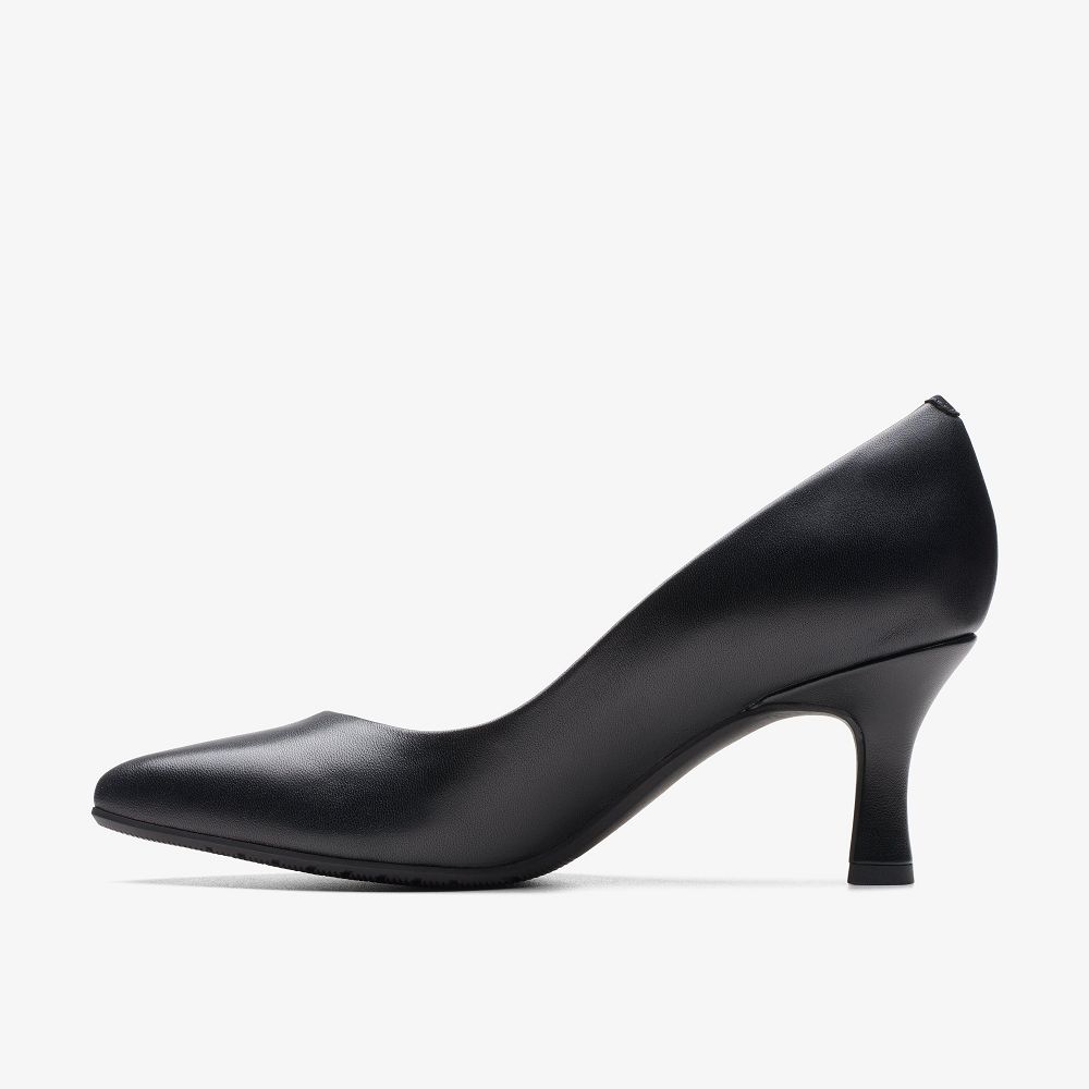 Black Leather Clarks Kataleyna Rose Women Pumps | 3572ARGMQ