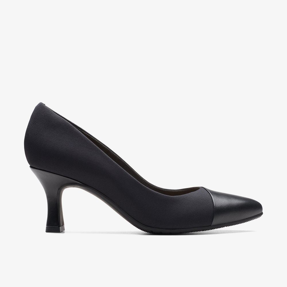 Black Leather Clarks Kataleyna Rose Women Pumps | 3572ARGMQ