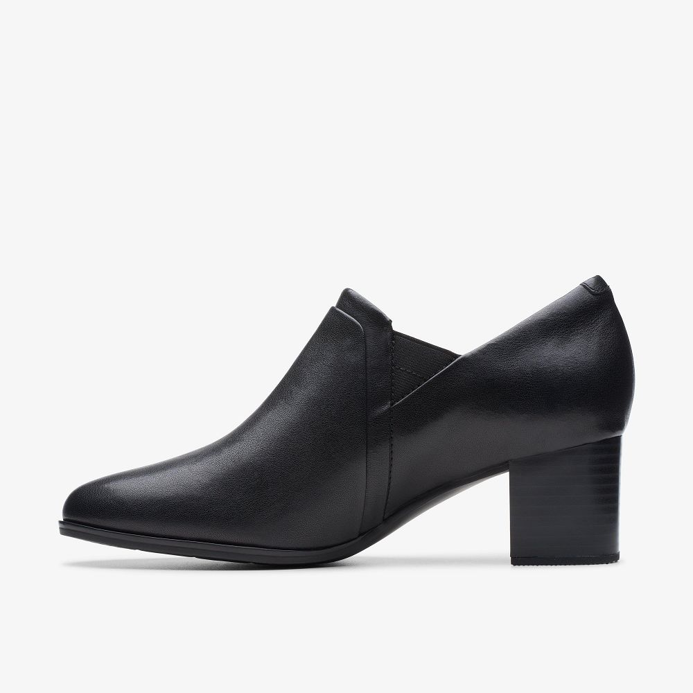 Black Leather Clarks Loken Way Women Pumps | 5734ATURE