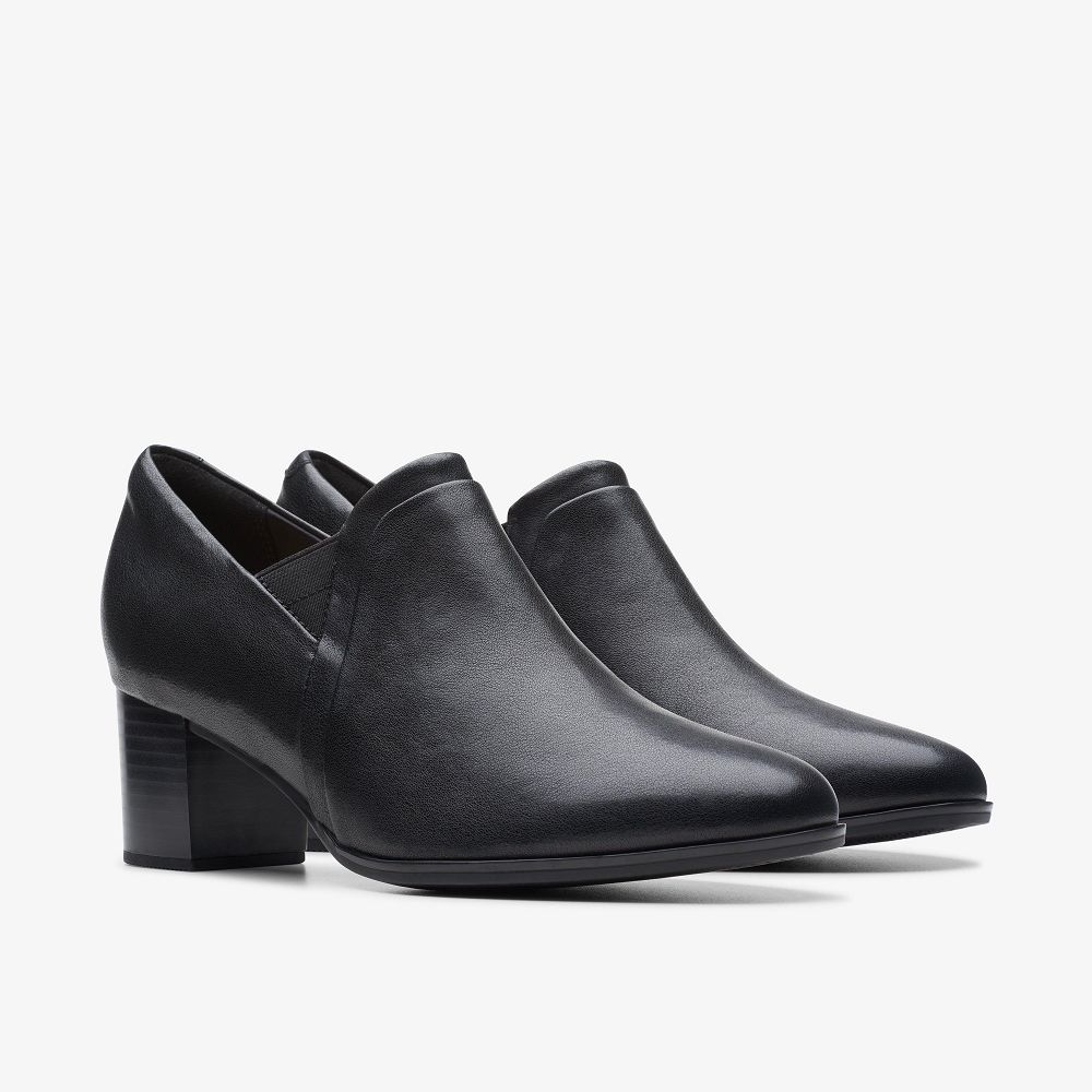 Black Leather Clarks Loken Way Women Pumps | 5734ATURE