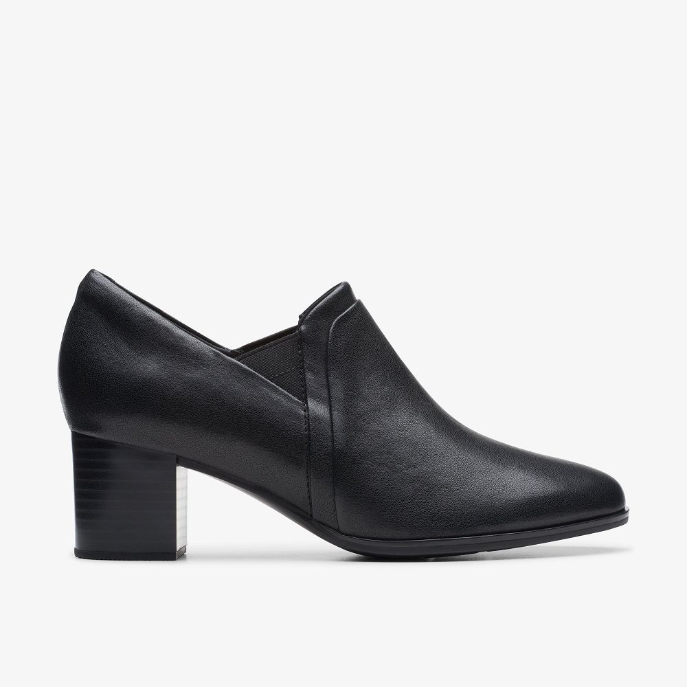 Black Leather Clarks Loken Way Women Pumps | 5734ATURE