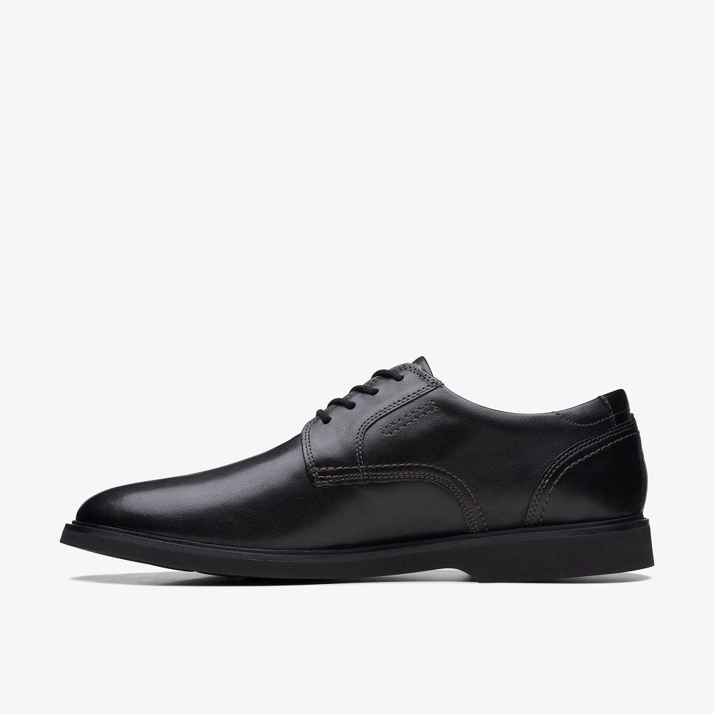 Black Leather Clarks Malwood Lace Men Oxfords | 0821SRIJE