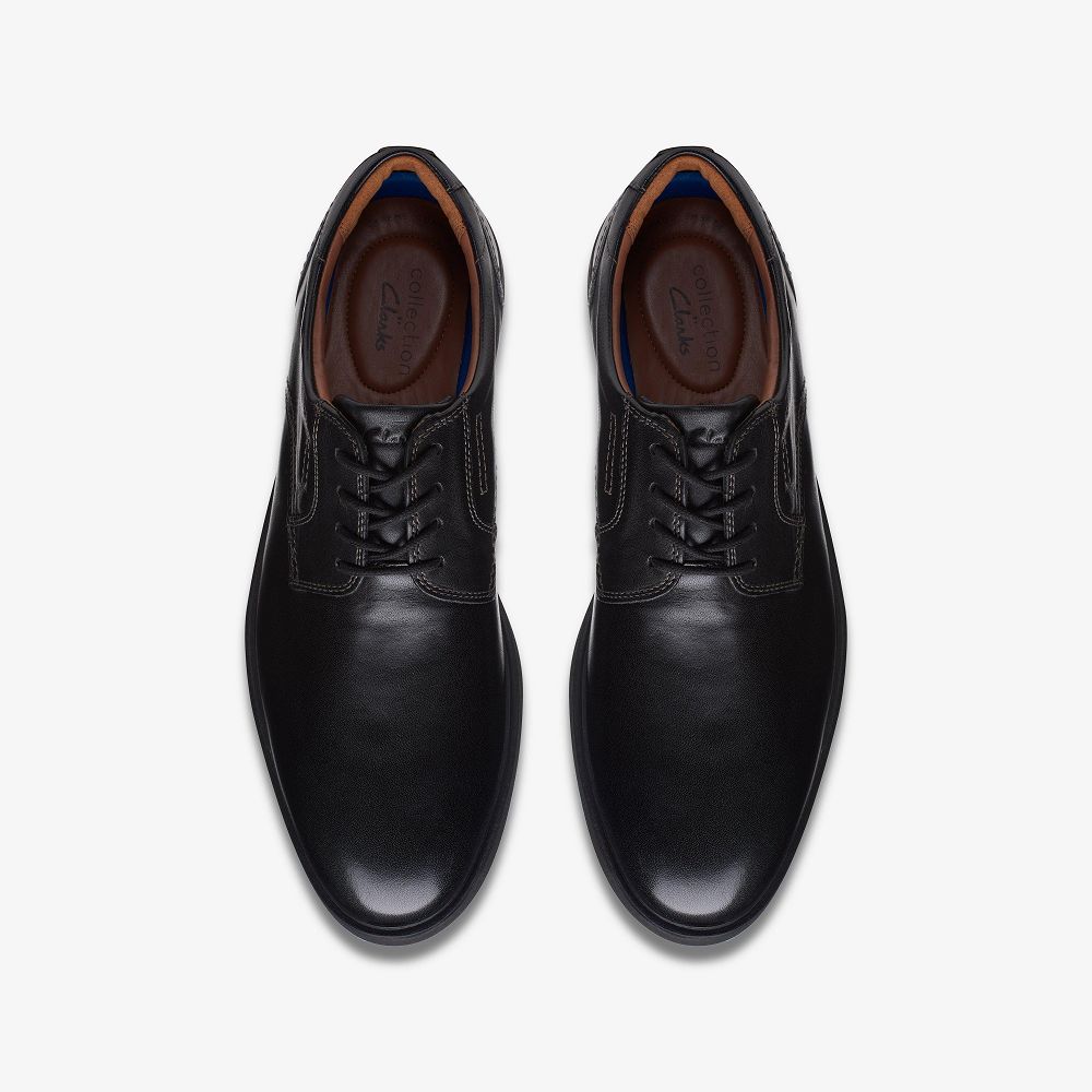 Black Leather Clarks Malwood Lace Men Oxfords | 0821SRIJE