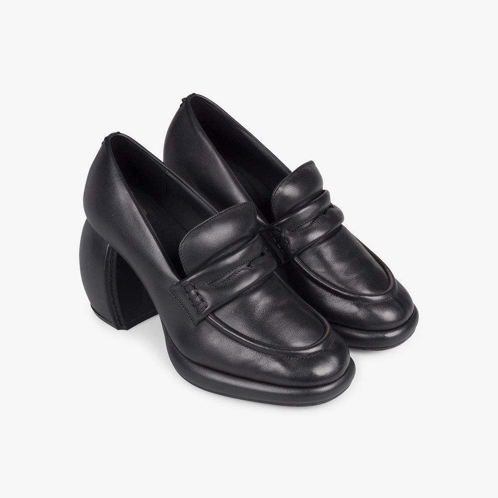 Black Leather Clarks Martine Rose Women Loafers | 6905ZDGAV