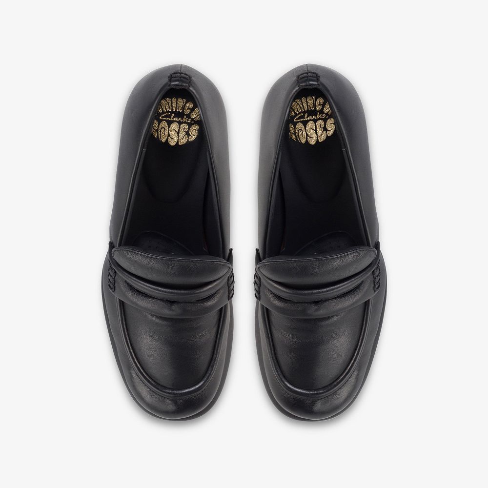 Black Leather Clarks Martine Rose Women Loafers | 6905ZDGAV