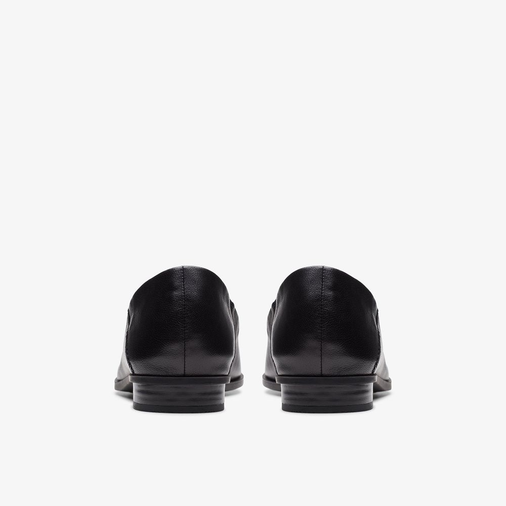 Black Leather Clarks Sarafyna Freva Women Loafers | 9461ANUSL