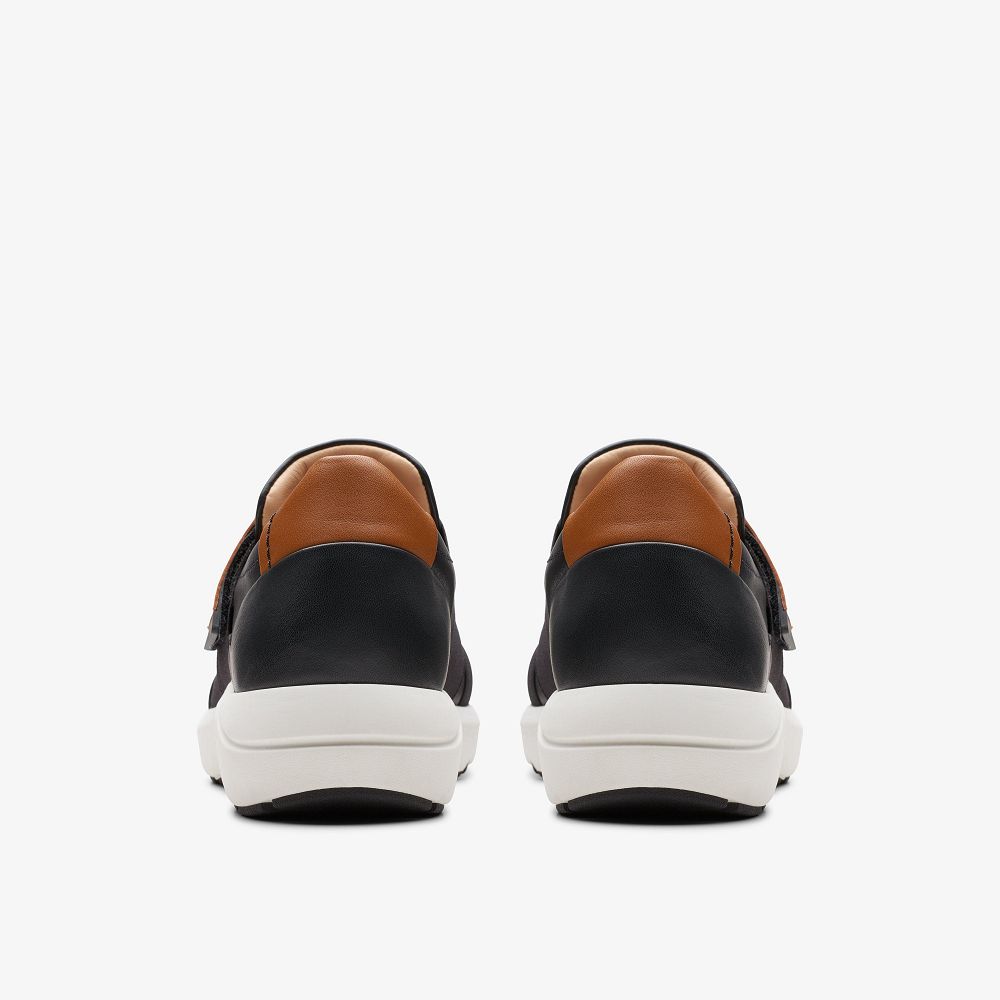 Black Leather Clarks TIVOLI STRAP Women Sneakers | 8175MNVPZ