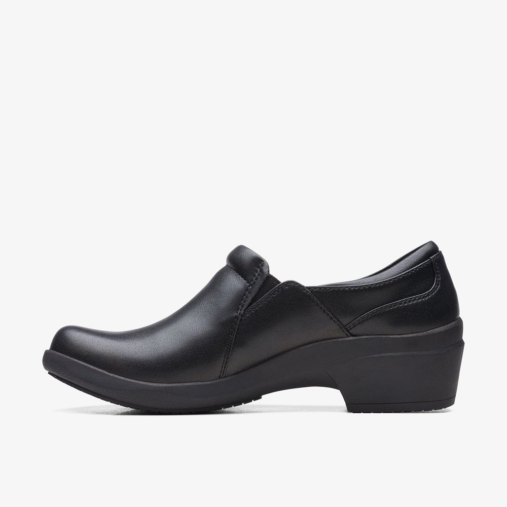 Black Leather Clarks Talene Pace Women Mules | 1872SPNAT