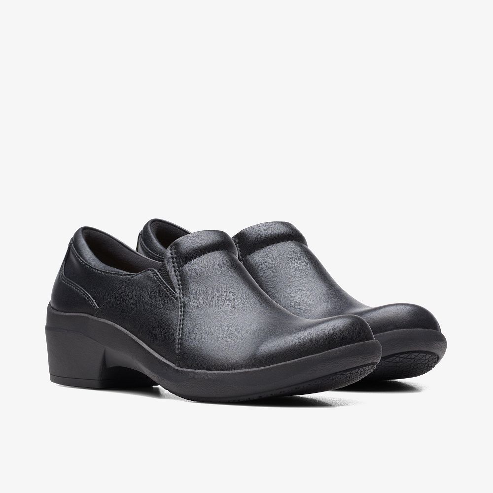 Black Leather Clarks Talene Pace Women Mules | 1872SPNAT