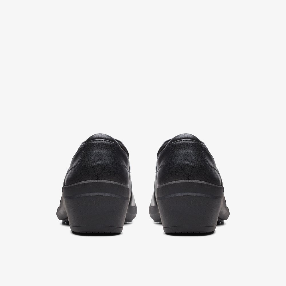 Black Leather Clarks Talene Pace Women Mules | 1872SPNAT