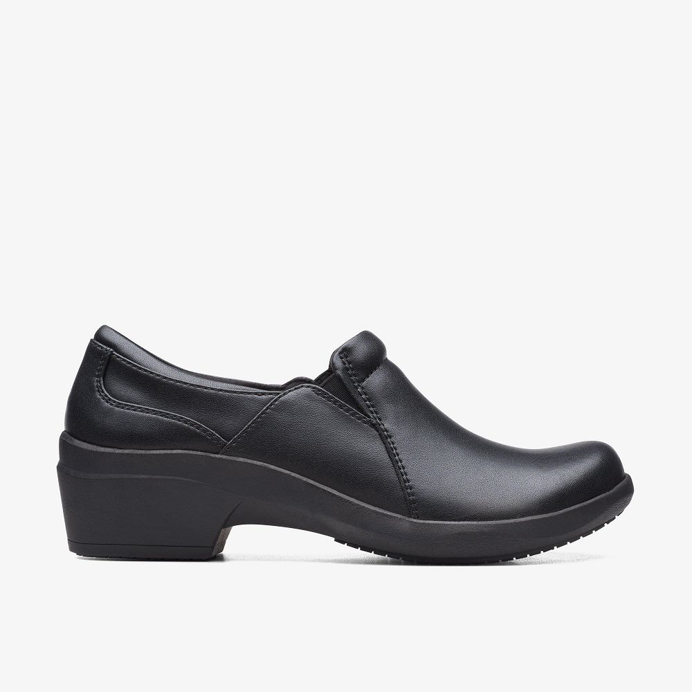 Black Leather Clarks Talene Pace Women Mules | 1872SPNAT