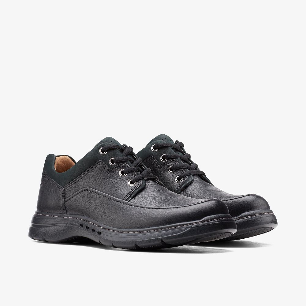 Black Leather Clarks Un Brawley Lace Men Derby Shoes | 4735IACVM