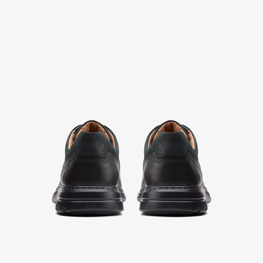 Black Leather Clarks Un Brawley Lace Men Derby Shoes | 4735IACVM