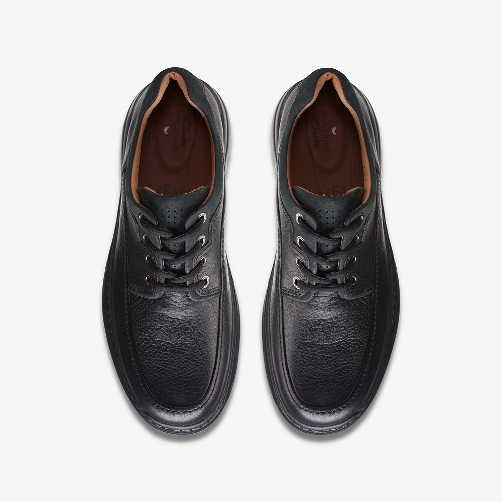 Black Leather Clarks Un Brawley Lace Men Derby Shoes | 4735IACVM