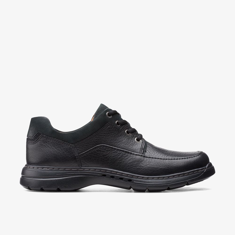 Black Leather Clarks Un Brawley Lace Men Derby Shoes | 4735IACVM