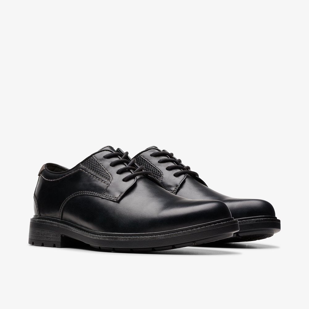 Black Leather Clarks Un Shire Low Men Oxfords | 4269PHUBM