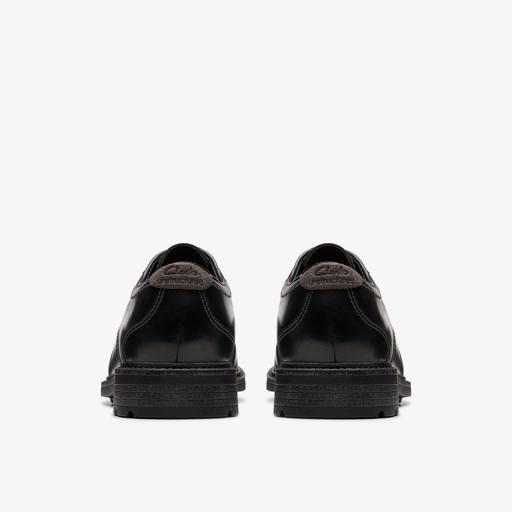 Black Leather Clarks Un Shire Low Men Oxfords | 4269PHUBM