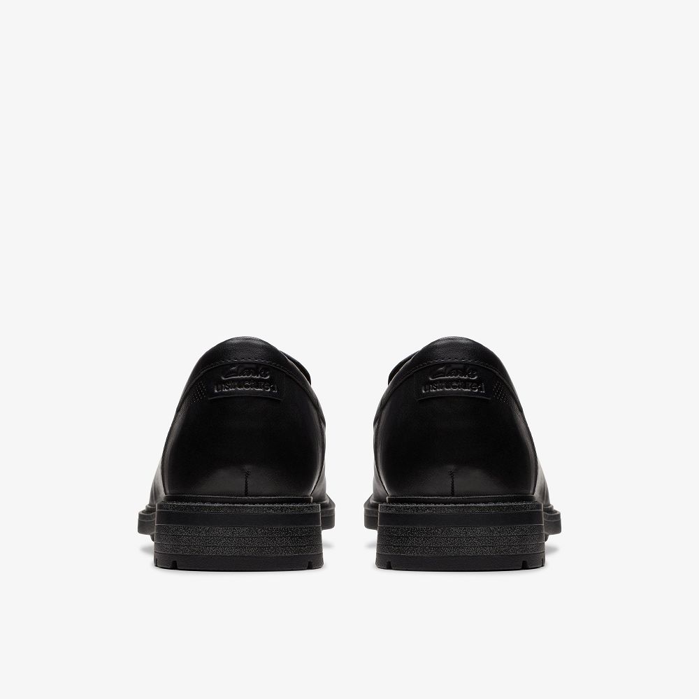 Black Leather Clarks Un Shire Step Men Loafers | 9534UWTYX