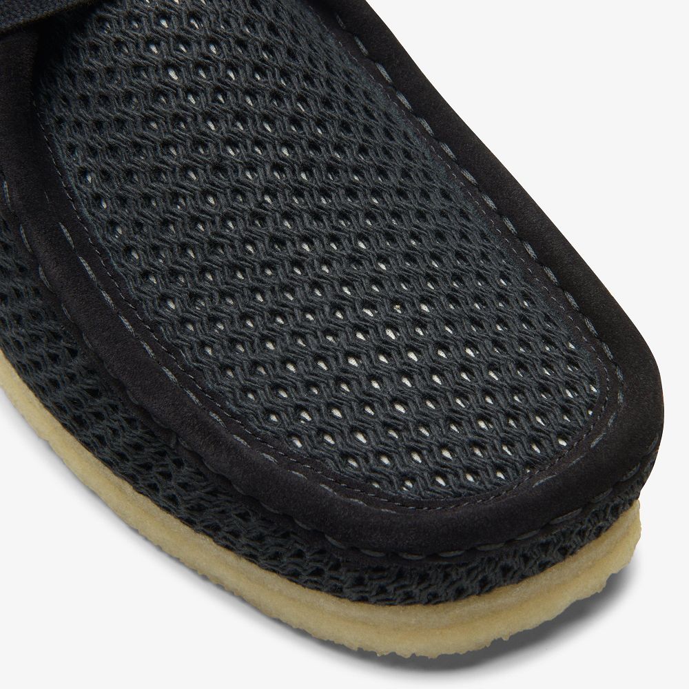 Black Mesh Clarks Wallabee Men Loafers | 2940KCGHF