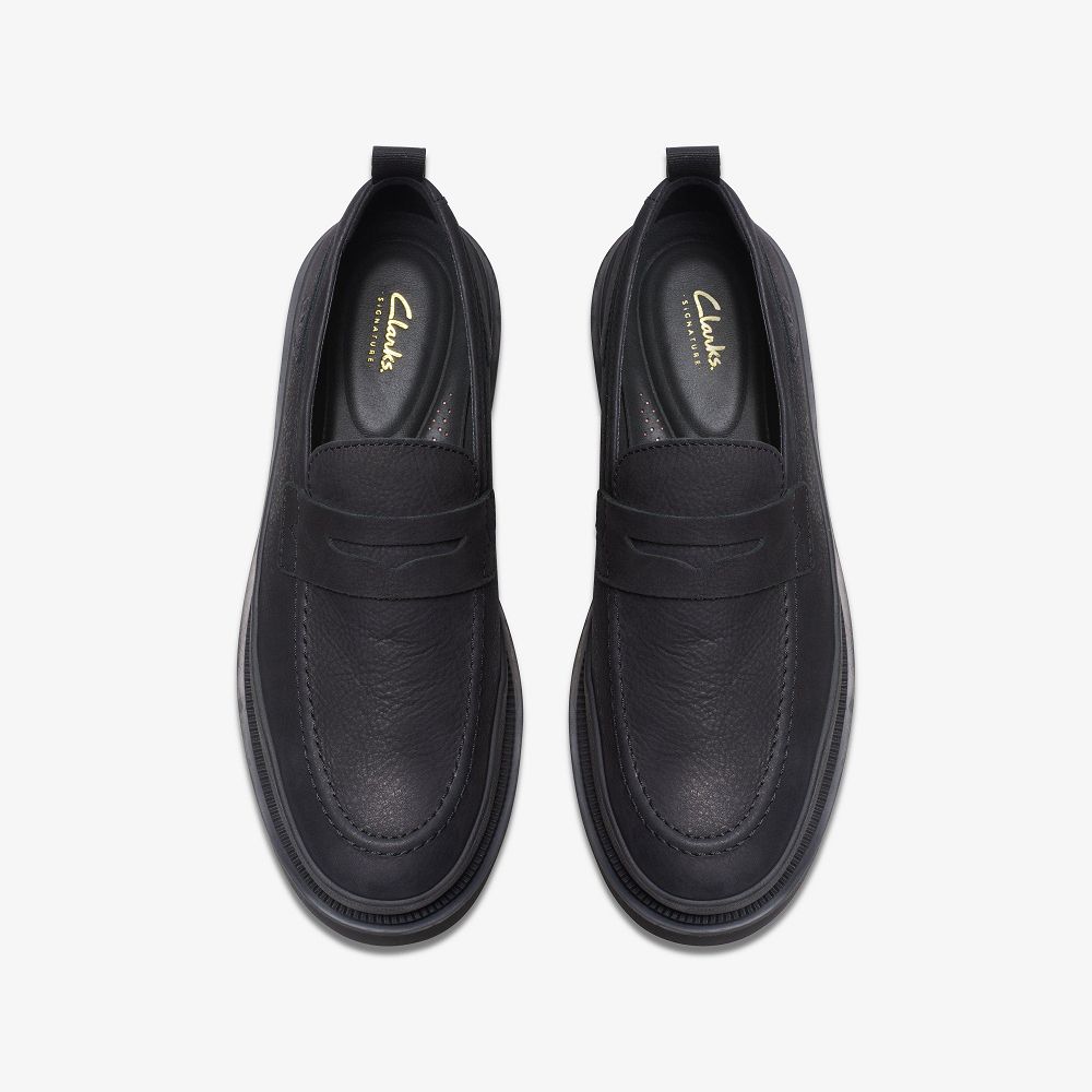 Black Nubuck Clarks Badell Step Men Loafers | 6435POUFN