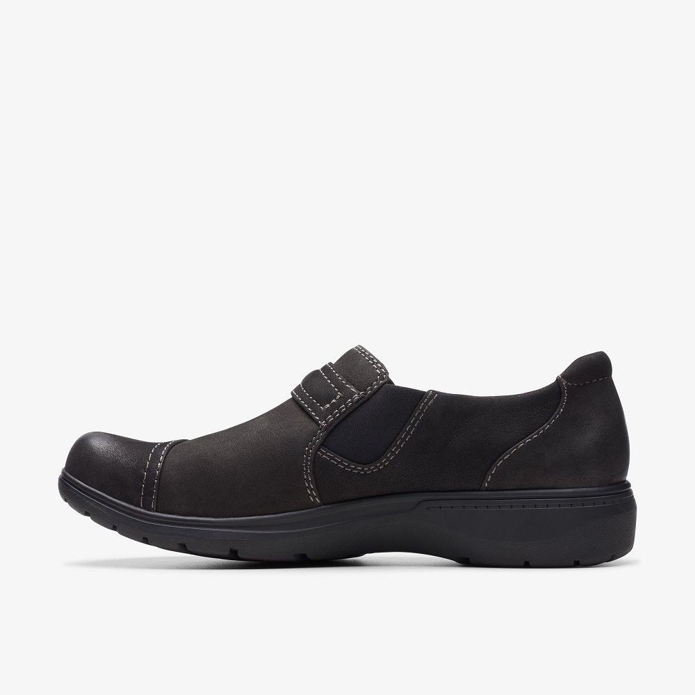 Black Nubuck Clarks Carleigh Pearl Women Slip-Ons | 3160CQAZH