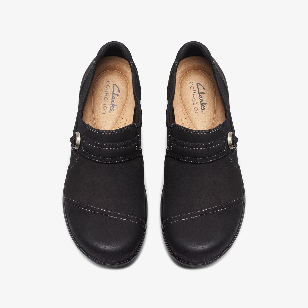 Black Nubuck Clarks Carleigh Pearl Women Slip-Ons | 3160CQAZH