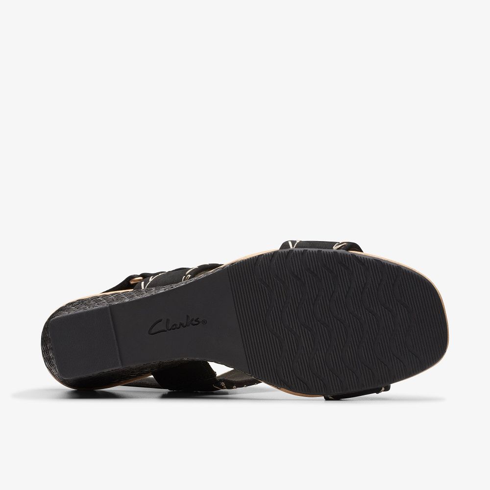 Black Nubuck Clarks Kyarra Rose Women Sandals | 4085IEMVN