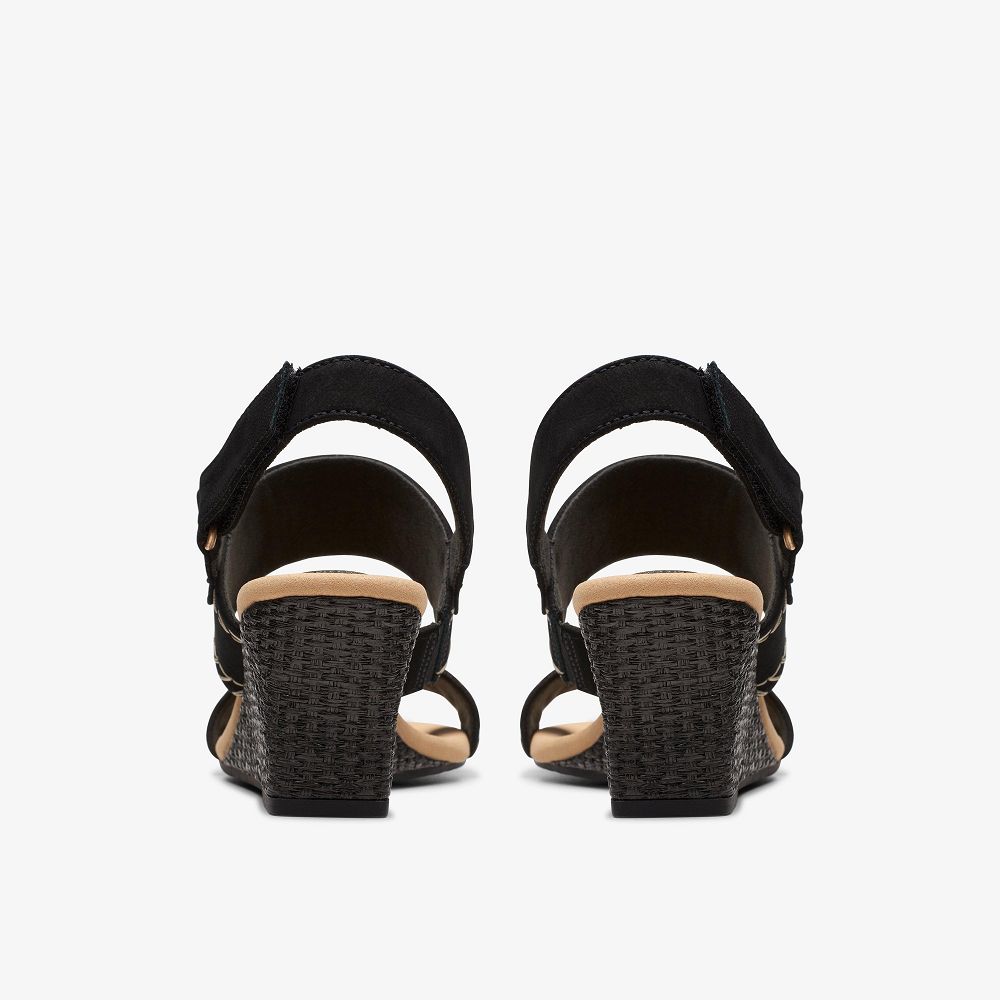 Black Nubuck Clarks Kyarra Rose Women Sandals | 4085IEMVN