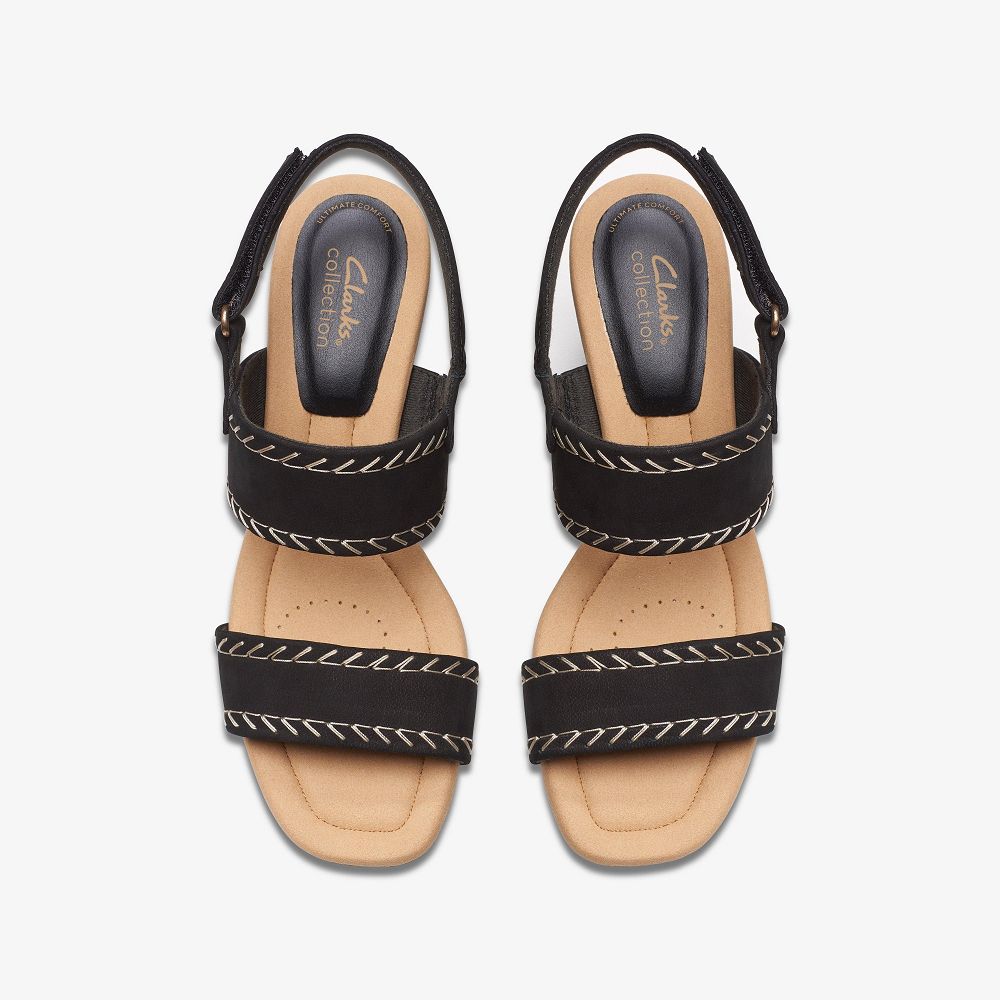 Black Nubuck Clarks Kyarra Rose Women Sandals | 4085IEMVN