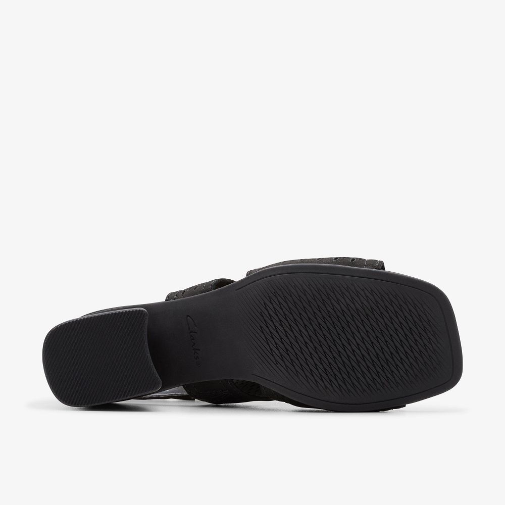 Black Nubuck Clarks Siara 65 Flow Women Sandals | 0517CSZEO