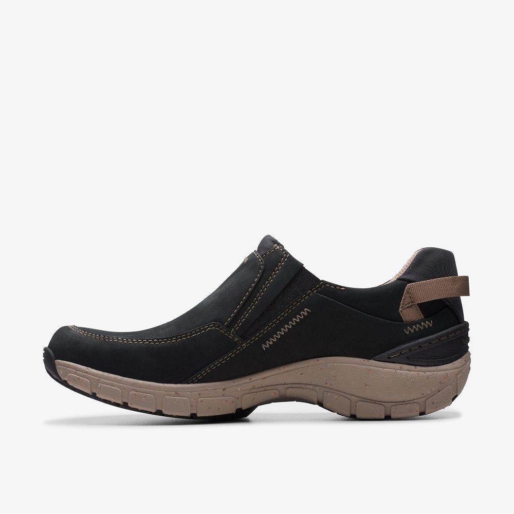 Black Nubuck Clarks Wave Plateau Women Sneakers | 1386EQIJA