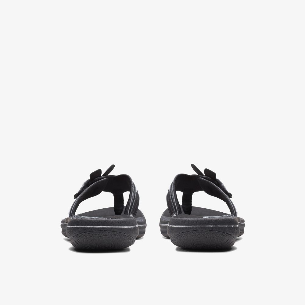 Black Patent Clarks Brinkley Flora Women Sandals | 1459BZDQF