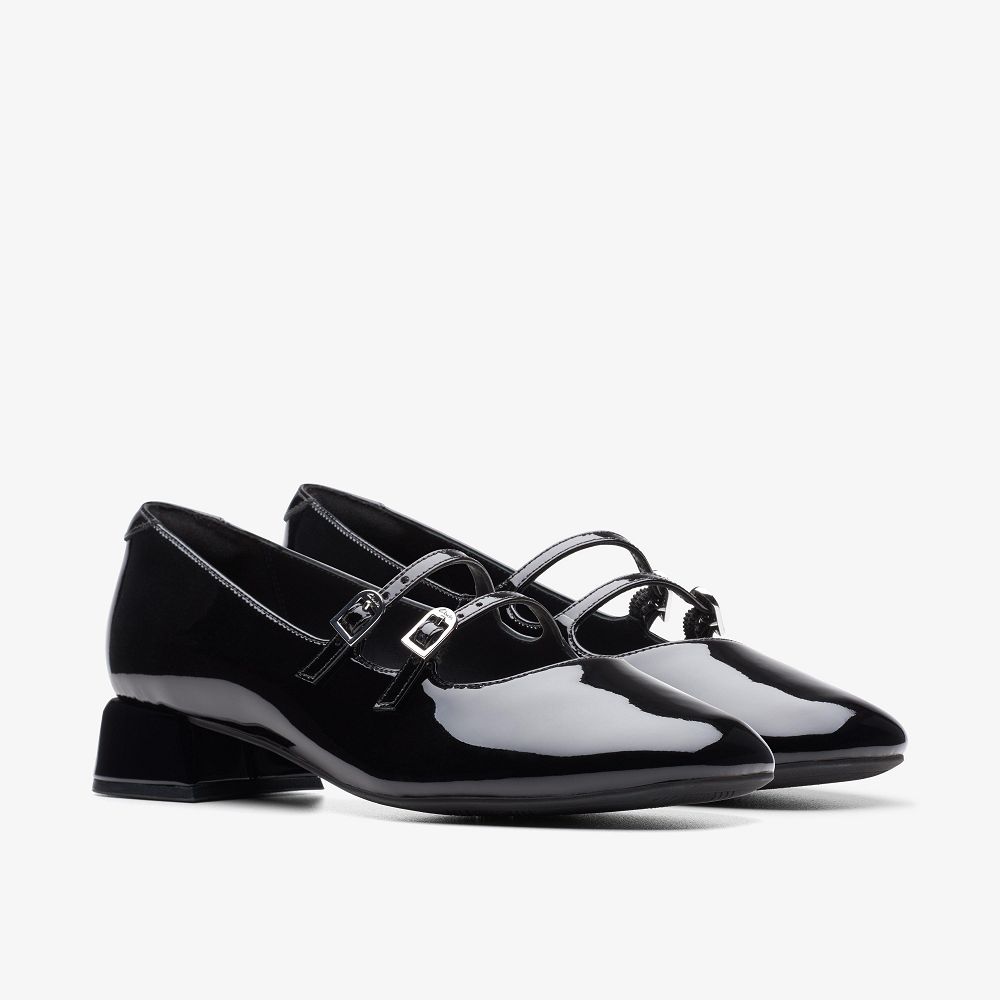 Black Patent Clarks Daiss 30 Shine Women Mary Janes | 6417WLGKT